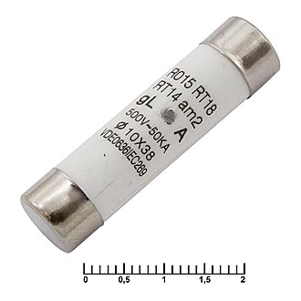 Предохранитель  2A 500V - 10х38мм AUB [керамика]