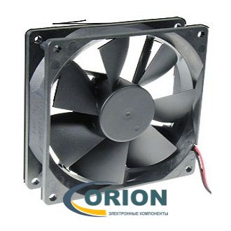 Вентилятор  92х92х25mm DC 12V 0.35A (качения) JAMICON JF0925B1H-R с гибким отводом 310мм 2 pin