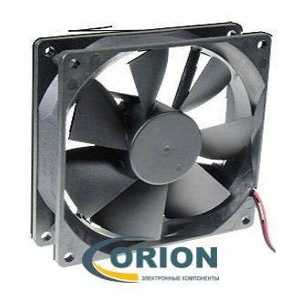 Вентилятор  92х92х25mm DC 12V 0.35A (скольжения) JAMICON JF0925S1H-R с гибким отводом 300мм 2 pin