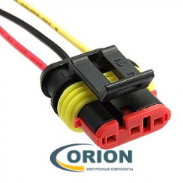 DJ7031-1.5-21 влагозащищенный с проводами 18AWG 200мм 3 pin розетка