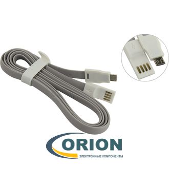 Шнур USB A штекер - USB micro-B(5P) штекер 1.2м (v2.0) Smartbuy iK-12m grey
