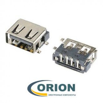 USBA-1J SMT Розетка на плату укороченная 4pin без фланца (1)