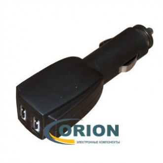 Автомобильный адаптер  5V 1000mA с 2хUSB разъемом REXANT