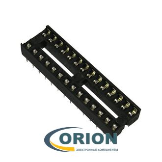 Панель для микросхемы SCS-28 DIP шаг 2.54мм узкая 28 контактов