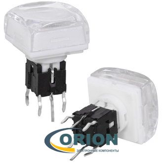 Кнопка TS5-4TU-11S LED синяя 12VDC без фиксации, с подсветкой