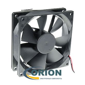 Вентилятор  92х92х25mm DC 24V 0.19A (скольжения) JAMICON JF0925S2H-R (L) с гибким отводом 310мм 2 pin