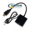 Переходник Видеоконвертер вход HDMI - выход VGA + Audio L/R черный (с аудиокабелем)